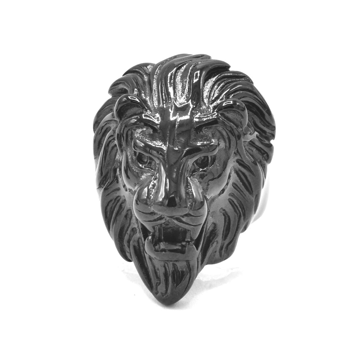 Kenzy Mii- Stainless Steel Roaring Lion Face Men's Ring