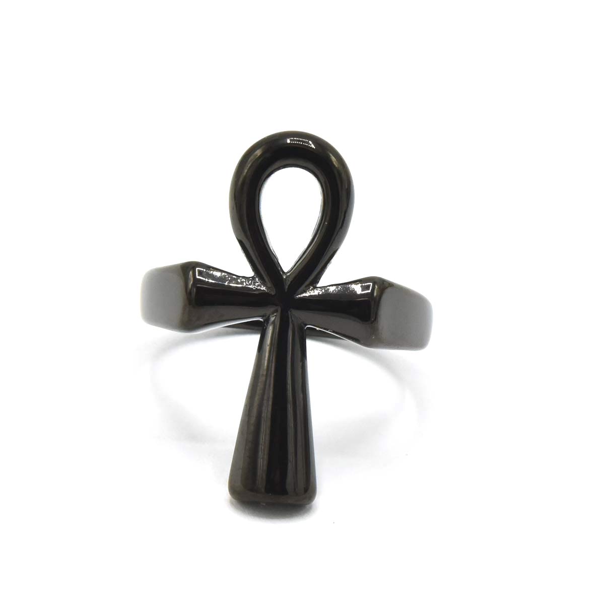 Kenzy Mii- Stainless Steel Ankh Egyptian Cross Men's Ring