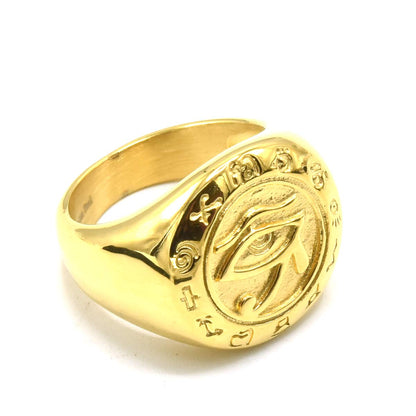 Kenzy Mii- Stainless Steel Ancient Egypt Eye of Horus Men's Ring