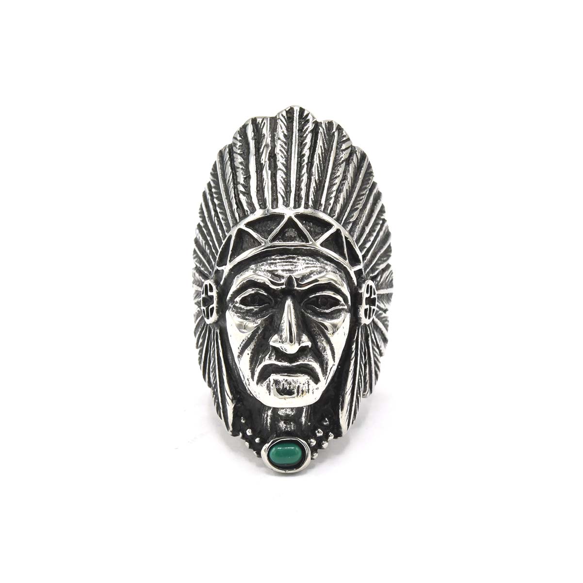Kenzy Mii- Stainless Steel Vintage Tribal leader Native American Men's Ring