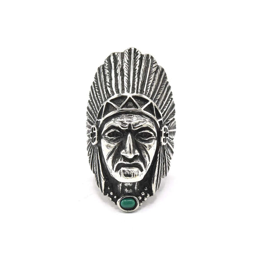 Kenzy Mii- Stainless Steel Vintage Tribal leader Native American Men's Ring