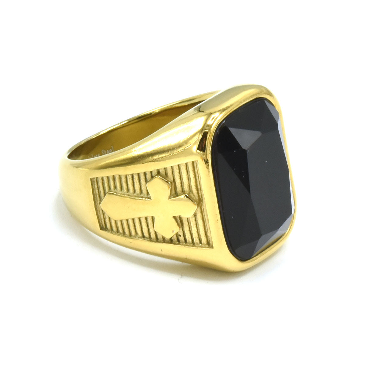 Kenzy Mii- Stainless Steel Cubic Punk Rock Smooth Men's Ring