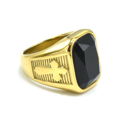 Kenzy Mii- Stainless Steel Cubic Punk Rock Smooth Men's Ring