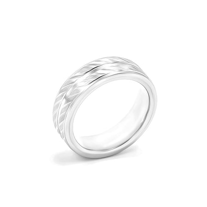 Kenzy Mii- Stainless Steel Amour Ribbed Design Men's Ring