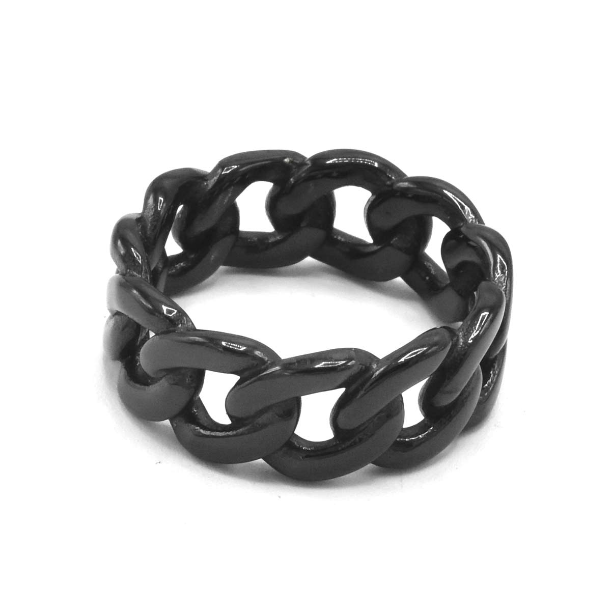 Kenzy Mii- Stainless Steel Cuban Curb Link Men's Ring