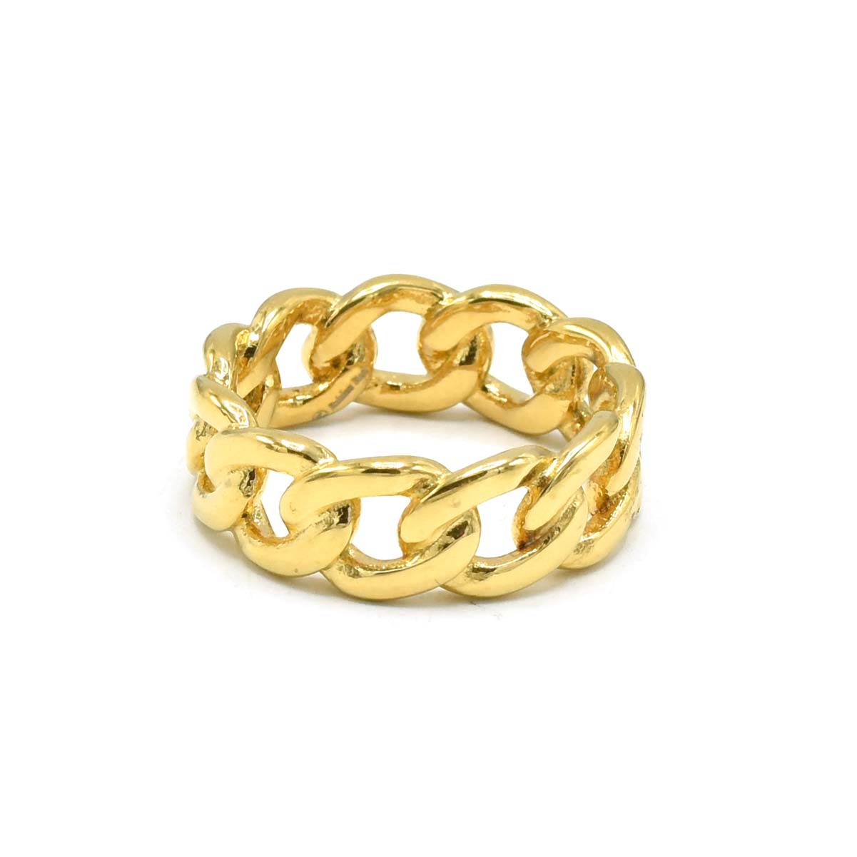 Kenzy Mii- Stainless Steel Cuban Curb Link Men's Ring