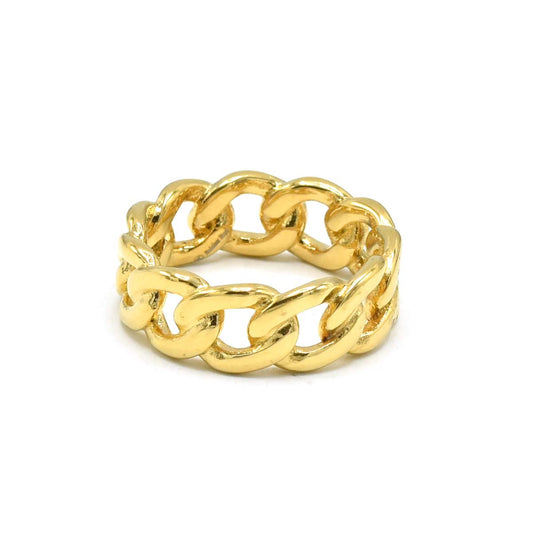 Kenzy Mii- Stainless Steel Cuban Curb Link Men's Ring