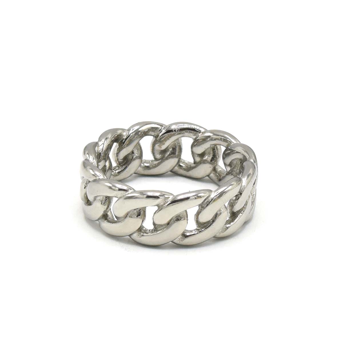 Kenzy Mii- Stainless Steel Cuban Curb Link Men's Ring