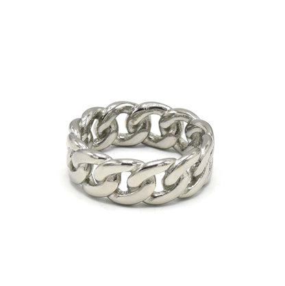 Kenzy Mii- Stainless Steel Cuban Curb Link Men's Ring