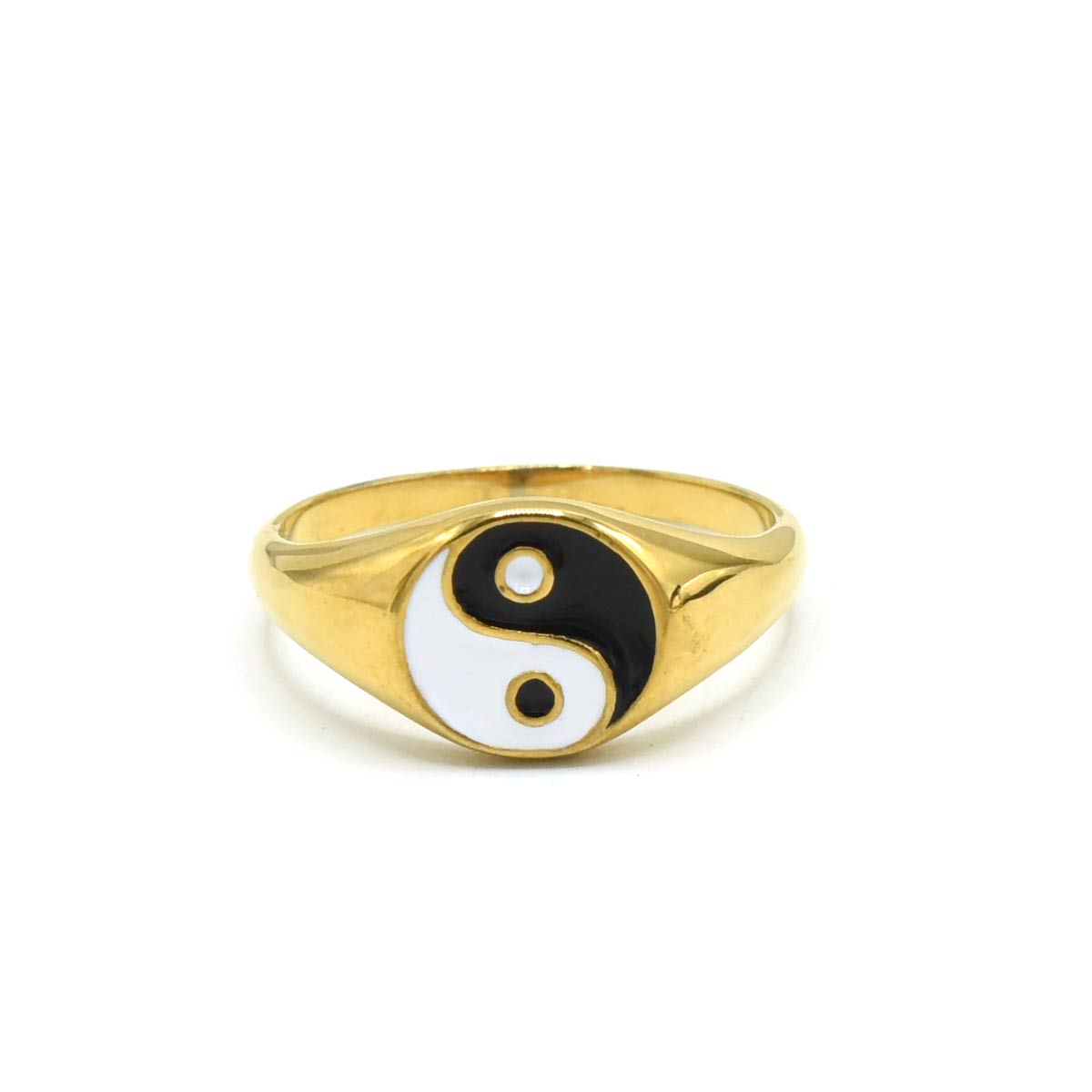 Kenzy Mii- Stainless Steel YIN YANG Chunky Signet Men's Ring
