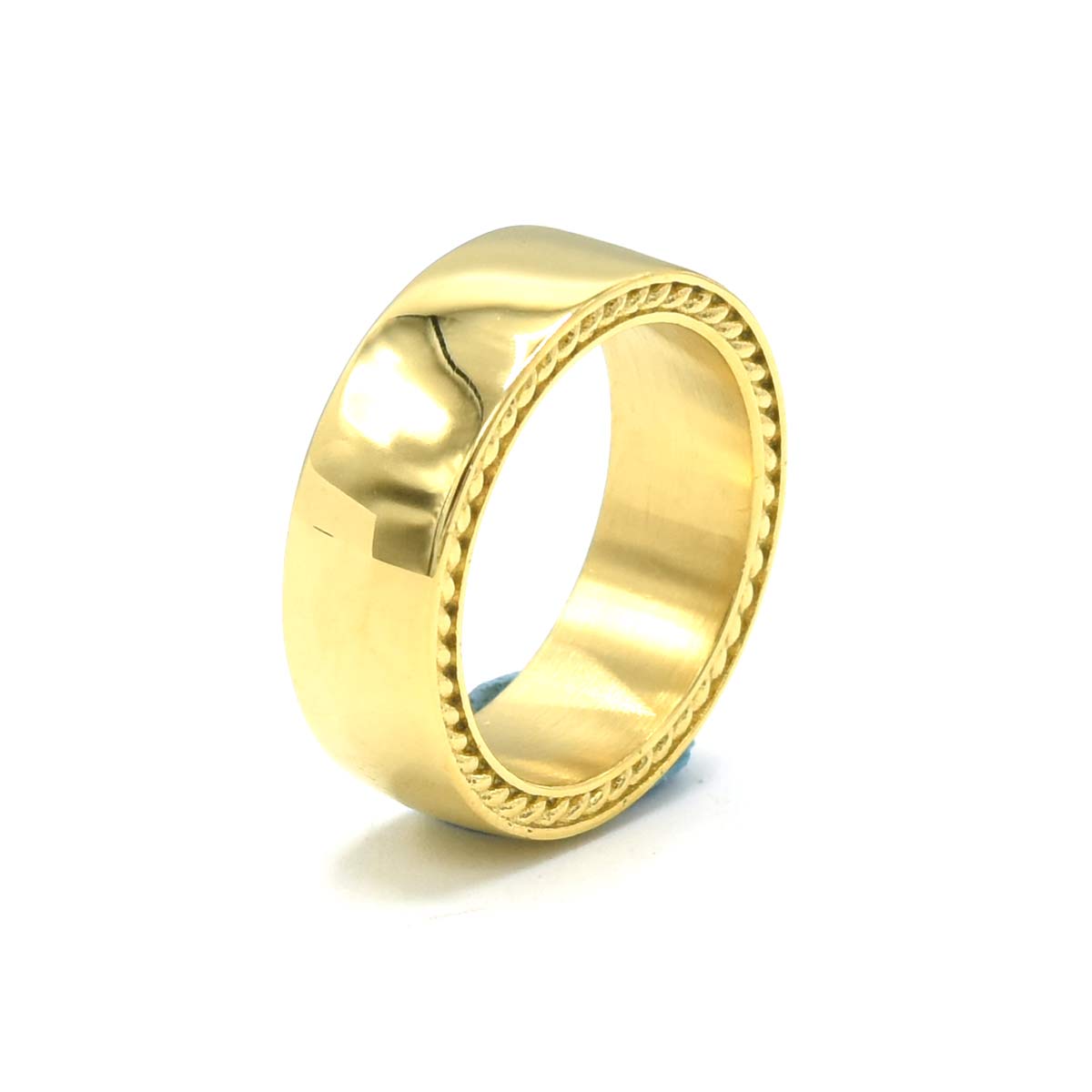 Kenzy Mii- Stainless Steel Daid Yurman Engraved Round Men's Ring