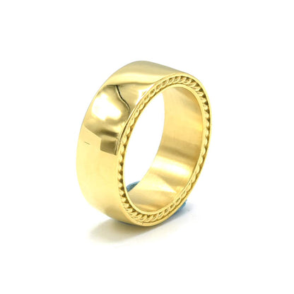 Kenzy Mii- Stainless Steel Daid Yurman Engraved Round Men's Ring