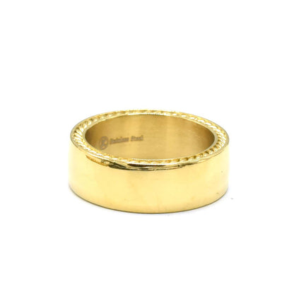 Kenzy Mii- Stainless Steel Daid Yurman Engraved Round Men's Ring