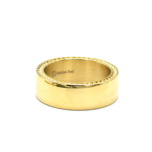 Kenzy Mii- Stainless Steel Daid Yurman Engraved Round Men's Ring