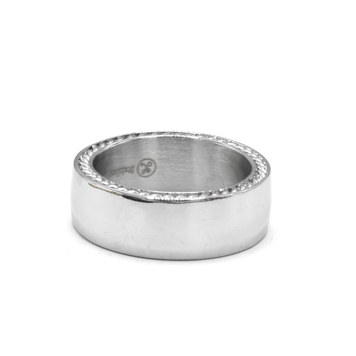Kenzy Mii- Stainless Steel Daid Yurman Engraved Round Men's Ring