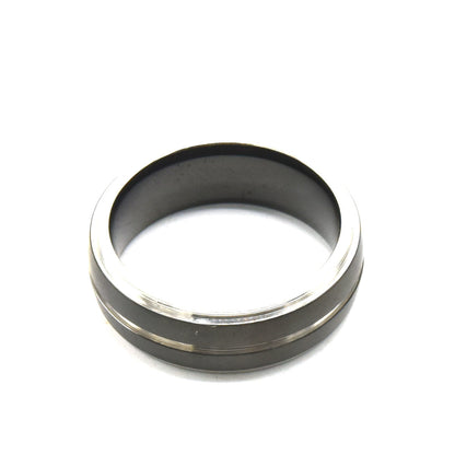 Kenzy Mii- Stainless Steel Dual Carbon Fiber Cobalt Men's Ring