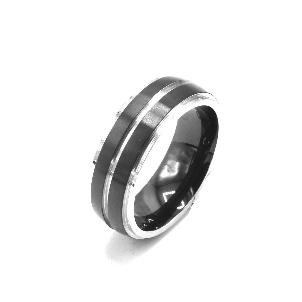 Kenzy Mii- Stainless Steel Dual Carbon Fiber Cobalt Men's Ring