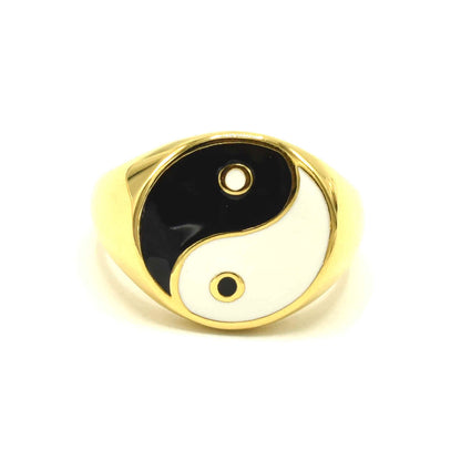 Kenzy Mii- Stainless Steel Korean YIN YANG Symbol Men's Ring