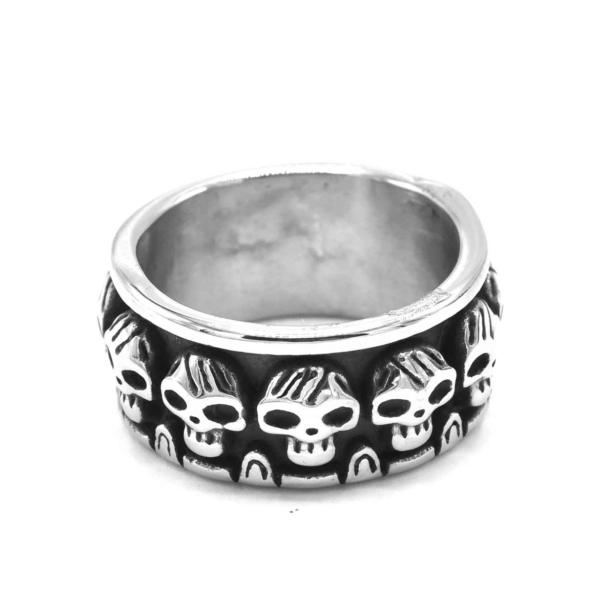 Kenzy Mii- Stainless Steel Punk Style Skull Men's Ring
