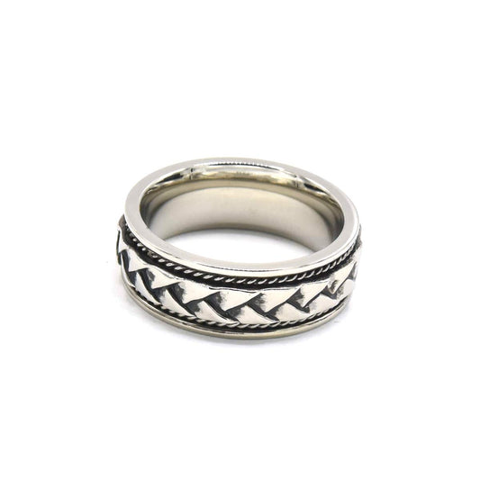 Kenzy Mii- Stainless Steel Dotted Band Ring Men's Ring