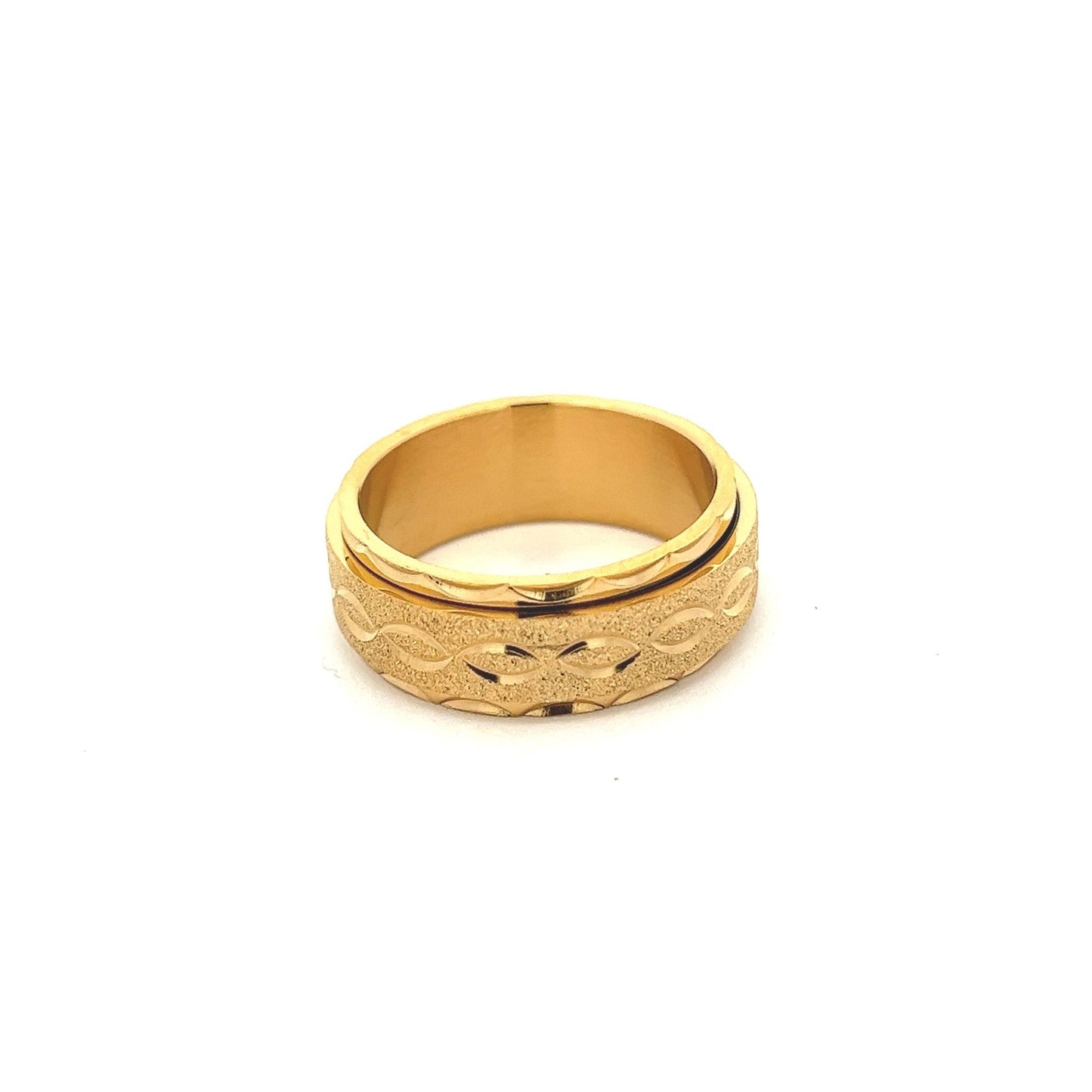 Kenzy Mii- Stainless Steel Brushed Flat Intertwined Design Men's Ring