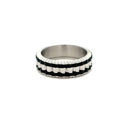 Kenzy Mii - Stainless Steel Double Row Tapered Roller Men's Ring