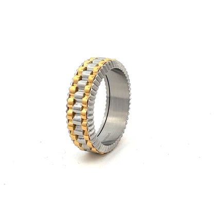 Kenzy Mii - Stainless Steel Double Row Tapered Roller Men's Ring