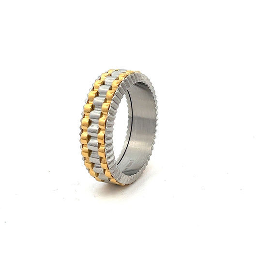 Kenzy Mii - Stainless Steel Double Row Tapered Roller Men's Ring
