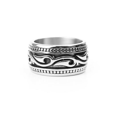 Kenzy Mii- Stainless Steel Sparta Warrior Barbed Vine Men's Ring