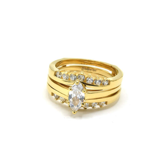 Kenzy Mii - Stainless Steel Sparkling White Gold Bridal Women's Ring