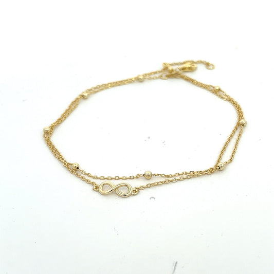 Kenzy Mii - 925 Sterling Silver Vintage Look Layered Women's Anklet