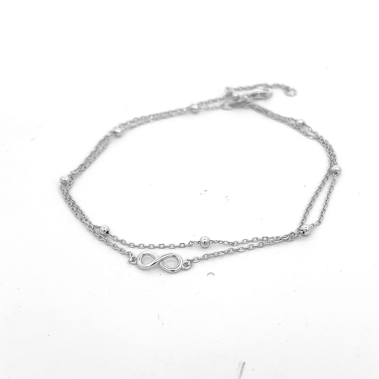 Kenzy Mii - 925 Sterling Silver Vintage Look Layered Women's Anklet