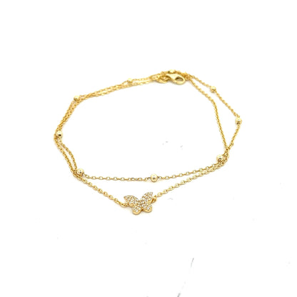 Kenzy Mii - 925 Sterling Silver Piper Butterfly Women's Anklet