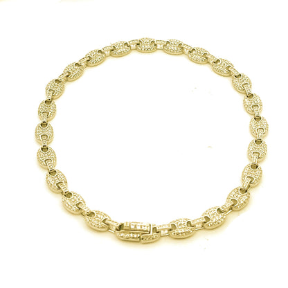 Kenzy Mii - 925 Sterling Silver Coffee Beans Women's Anklet