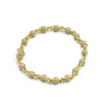 Kenzy Mii - 925 Sterling Silver Infinity Bead Link Women's Bracelet