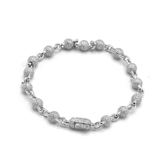 Kenzy Mii - 925 Sterling Silver Infinity Bead Link Women's Bracelet