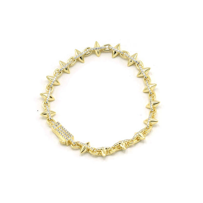 Kenzy Mii - 925 Sterling Silver Classic Spike Women's Bracelet