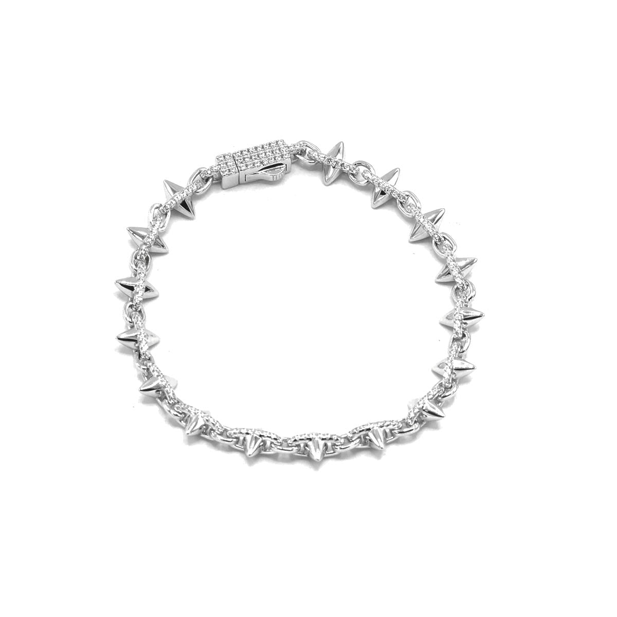 Kenzy Mii - 925 Sterling Silver Classic Spike Women's Bracelet