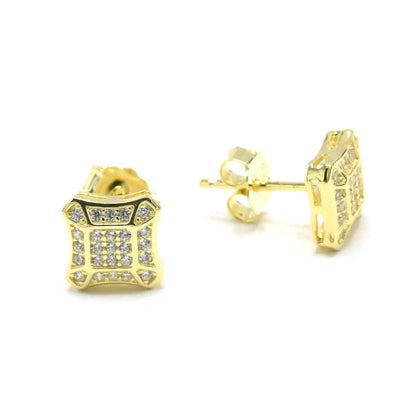 Kenzy Mii - 925 Sterling Silver Square  Men's Earings