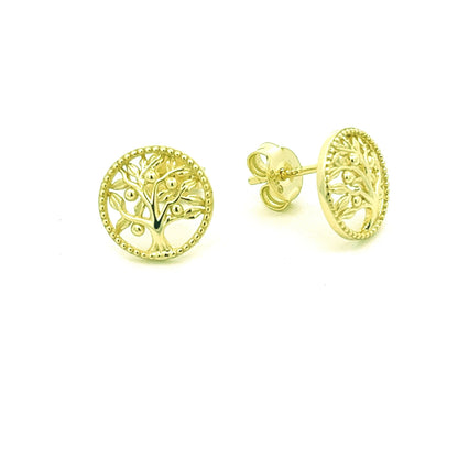 Kenzy Mii - 925 Sterling Silver Tree of Life Stud Women's Earings