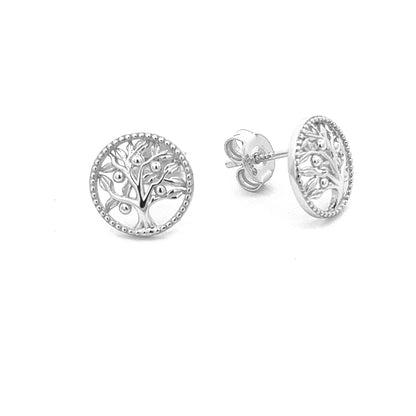 Kenzy Mii - 925 Sterling Silver Tree of Life Stud Women's Earings