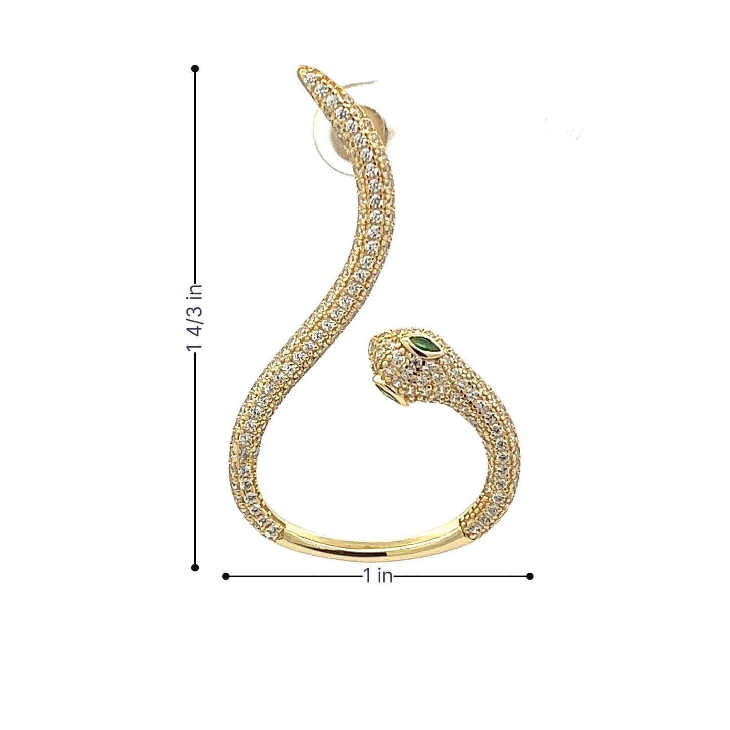 Kenzy Mii - 925 Sterling Silver Snake Ear Cuff Women's Earings