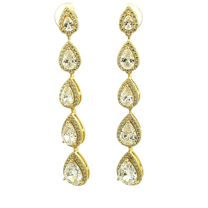 Kenzy Mii - 925 Sterling Silver 5 Tier Sparky Bridal Dangle Drop Women's Earings