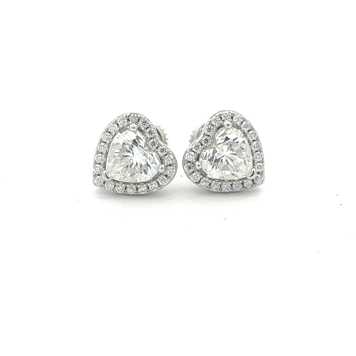 Kenzy Mii- 925 Sterling Silver moissanite Heart Unisex Earrings