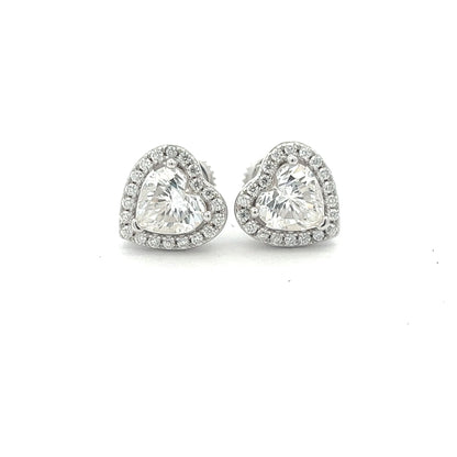 Kenzy Mii- 925 Sterling Silver moissanite Heart Unisex Earrings