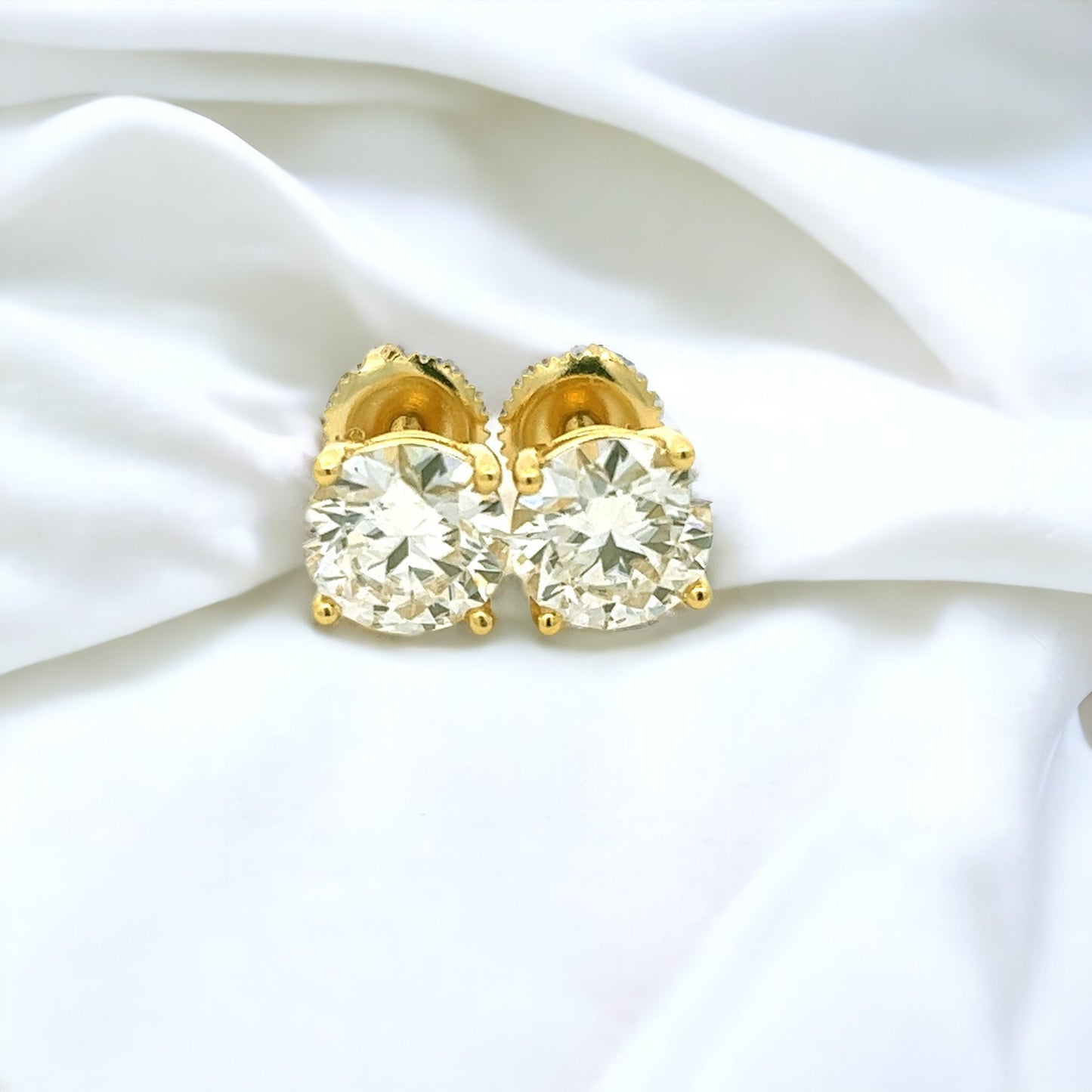 Kenzy Mii- 925 Sterling Silver Round Cut Lab Moissanite Unisex Earrings