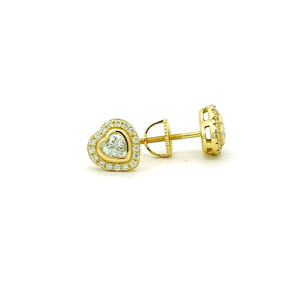 Kenzy Mii- 925 Sterling Silver Romantic Beautiful Heart Moissanite Unisex Earrings