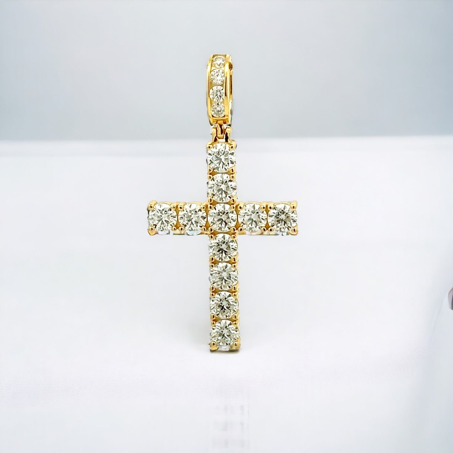 Kenzy Mii- Sterling Silver Diamond Latin Cross Moissanite Unisex Pendant