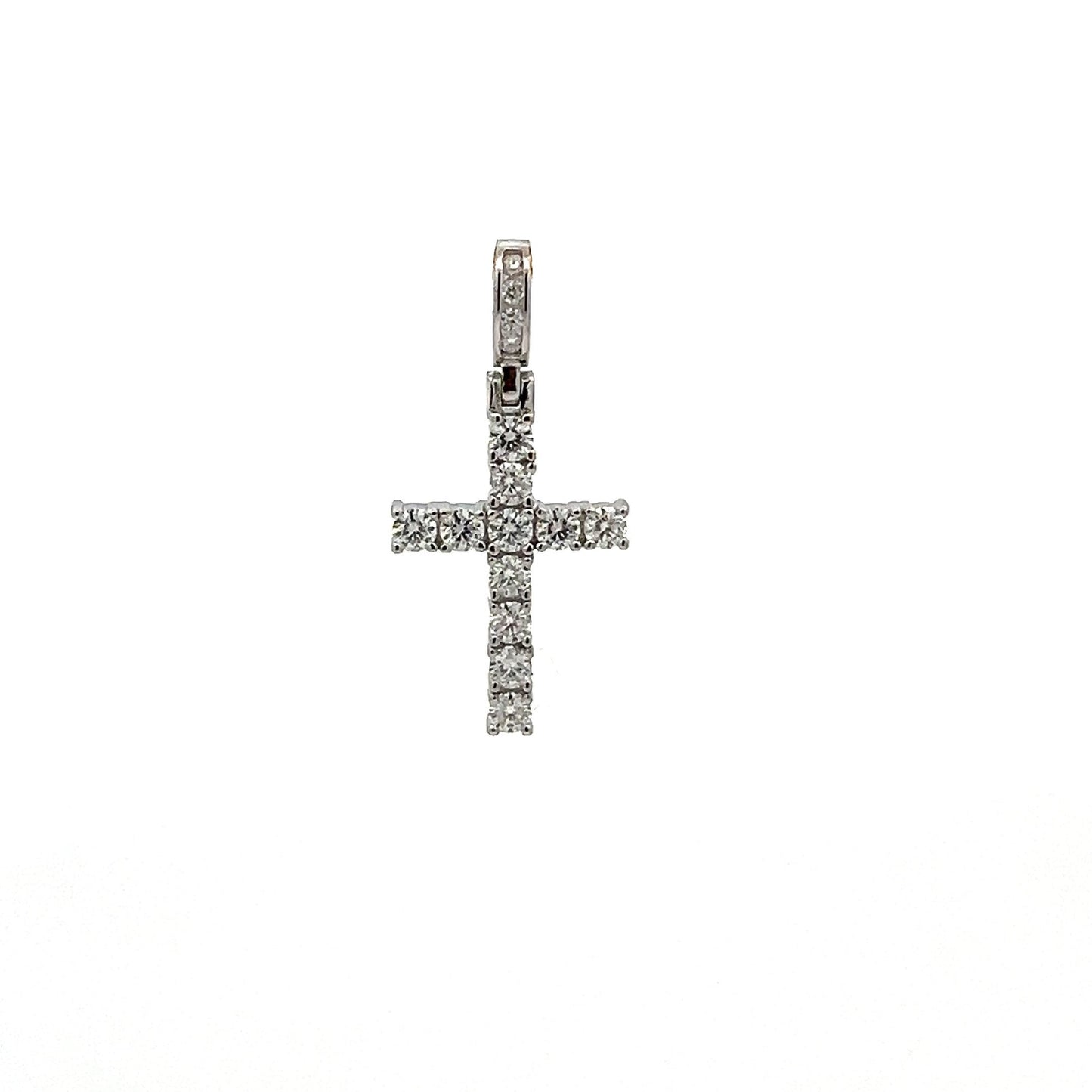 Kenzy Mii- Sterling Silver Moissanite Unisex Cross Pendant
