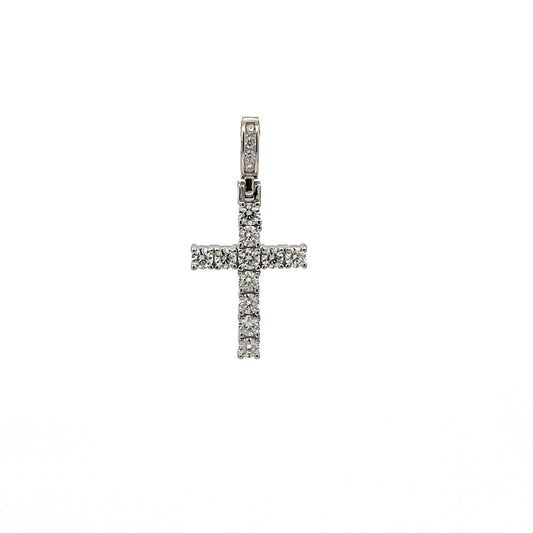 Kenzy Mii- Sterling silver Moissanite Unisex Cross Pendant